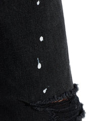 distressed splatter jeans