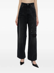 distressed splatter jeans