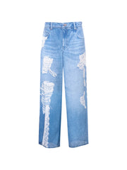 denim-effect trousers