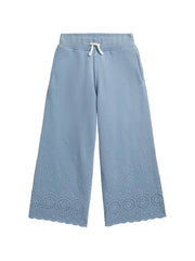 eyelet wide-leg trousers