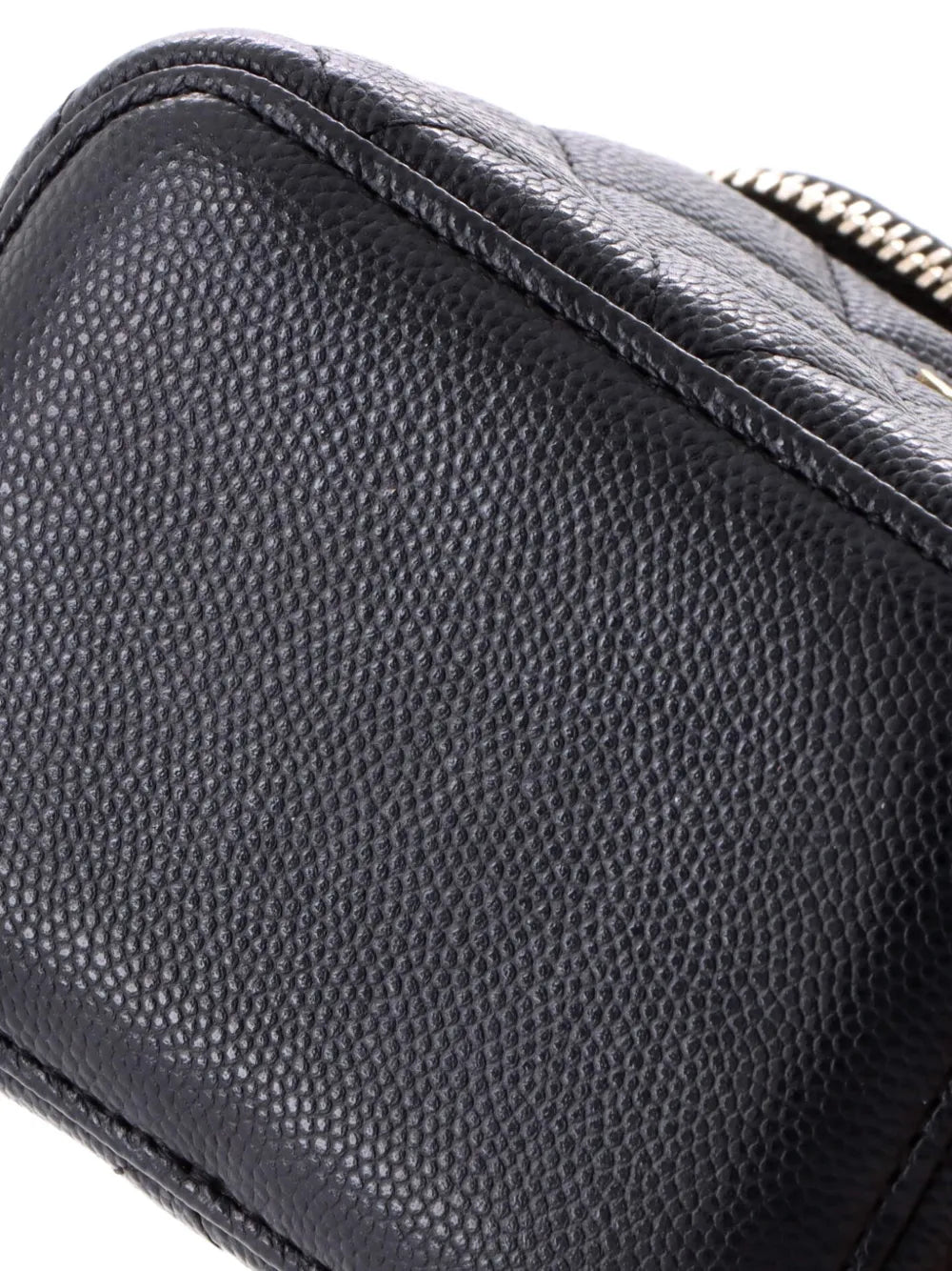 Classic Vanity Case with Chain Quilted Caviar Mini pouch
