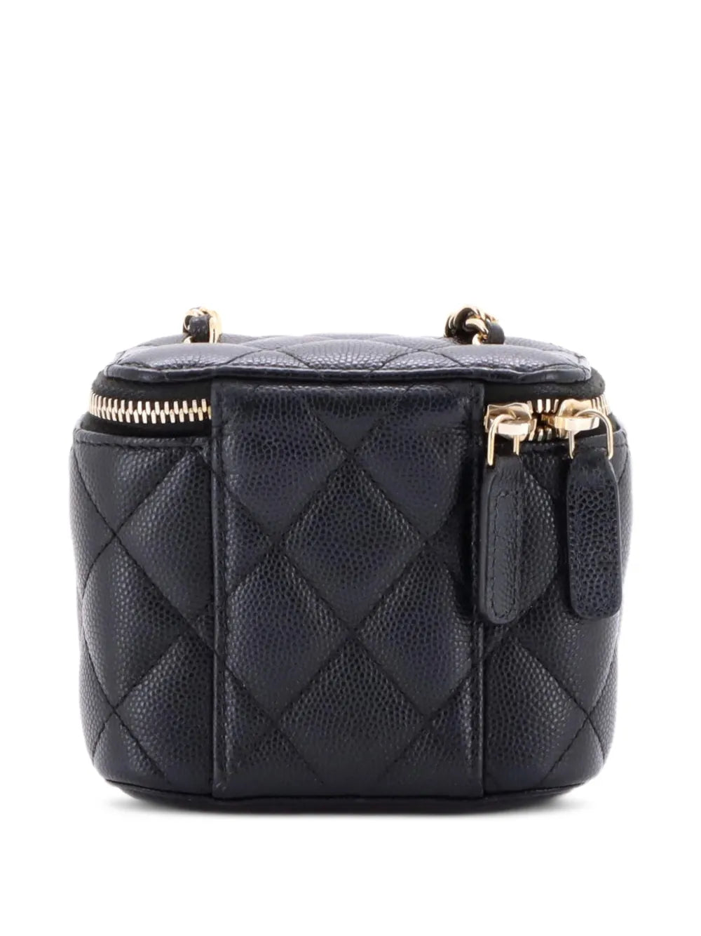 Classic Vanity Case with Chain Quilted Caviar Mini pouch