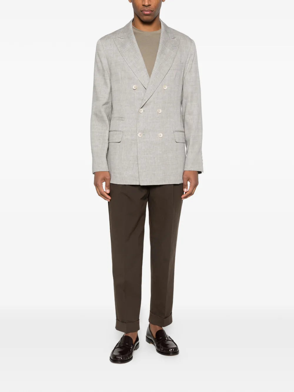 pleated cuffed trousers