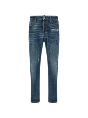 stonewashed-effect straight jeans