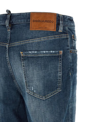 stonewashed-effect straight jeans