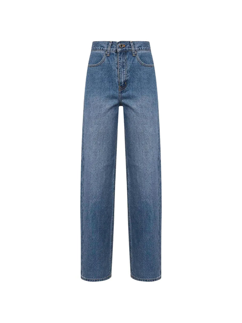 rhinestone straight jeans