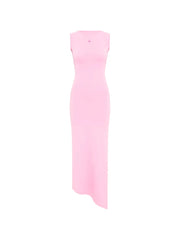pearl logo asymmetrical midi dress