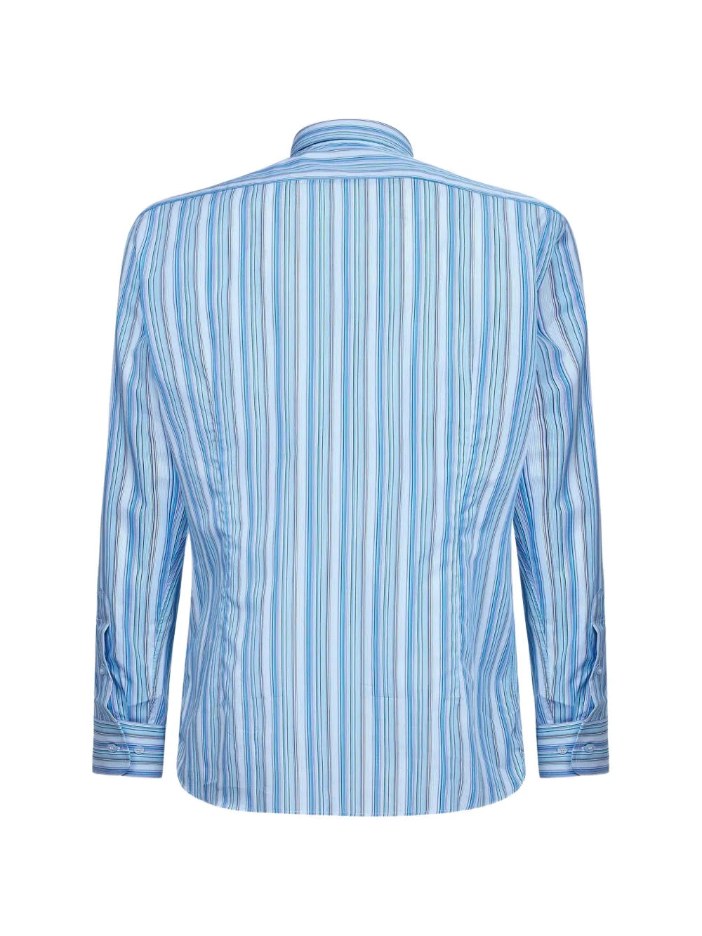 striped-pattern logo-embroidered shirt