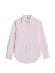 striped-pattern logo-embroidered shirt