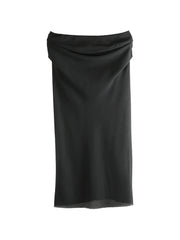 draped midi skirt
