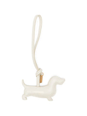 dog-shape stripe-detail keyring