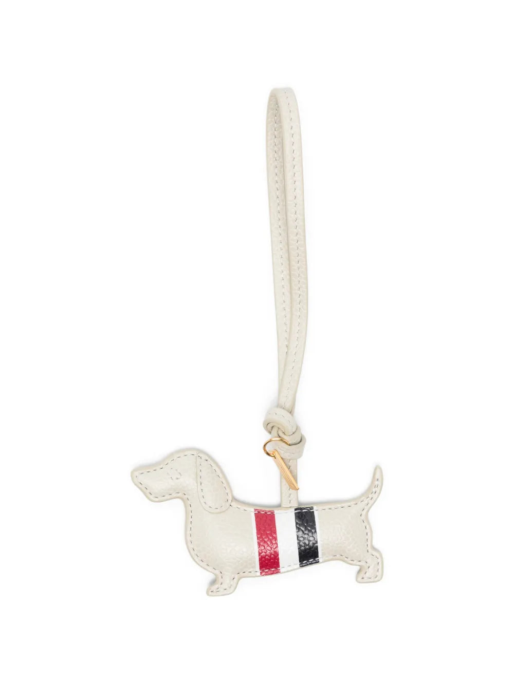dog-shape stripe-detail keyring