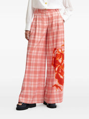 checked graphic trousers