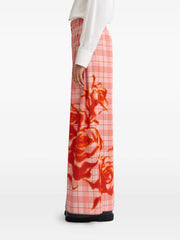 checked graphic trousers