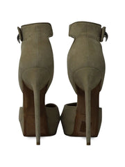 Shark Lock suede sandals