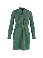 belted zip-up dress