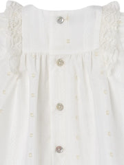 lace-trim bow-detail dress