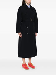 belted double-breasted trench coat