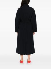 belted double-breasted trench coat