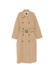 belted double-breasted trench coat