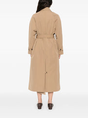 belted double-breasted trench coat