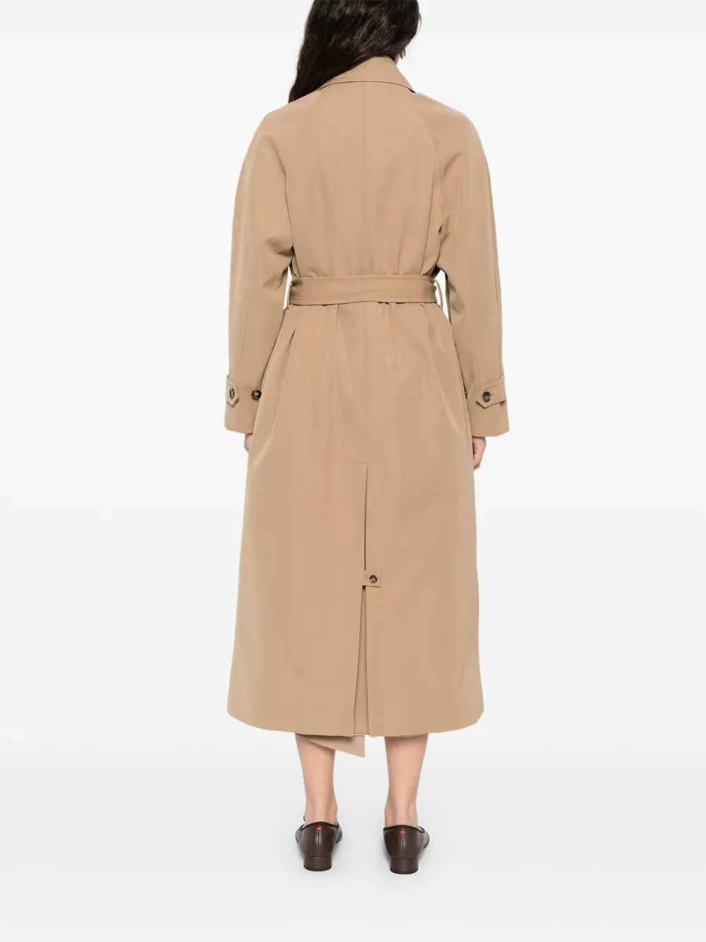 belted double-breasted trench coat