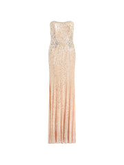 Topaz sequin-embellished strapless maxi dress