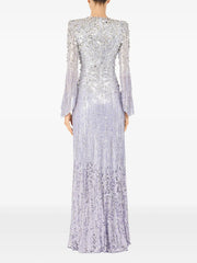 sequined long-sleeve dress