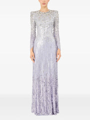 sequined long-sleeve dress