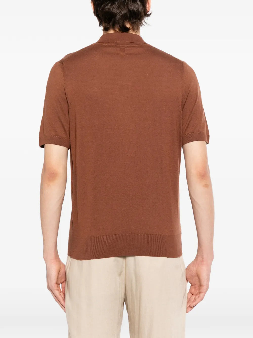 short-sleeve open collar polo shirt