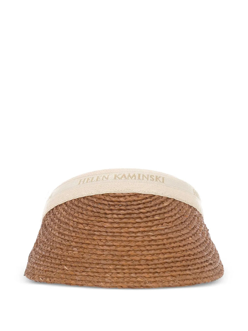 Bianca logo raffia visor hat