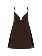 Duchesse V-neck mini dress