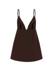 Duchesse V-neck mini dress