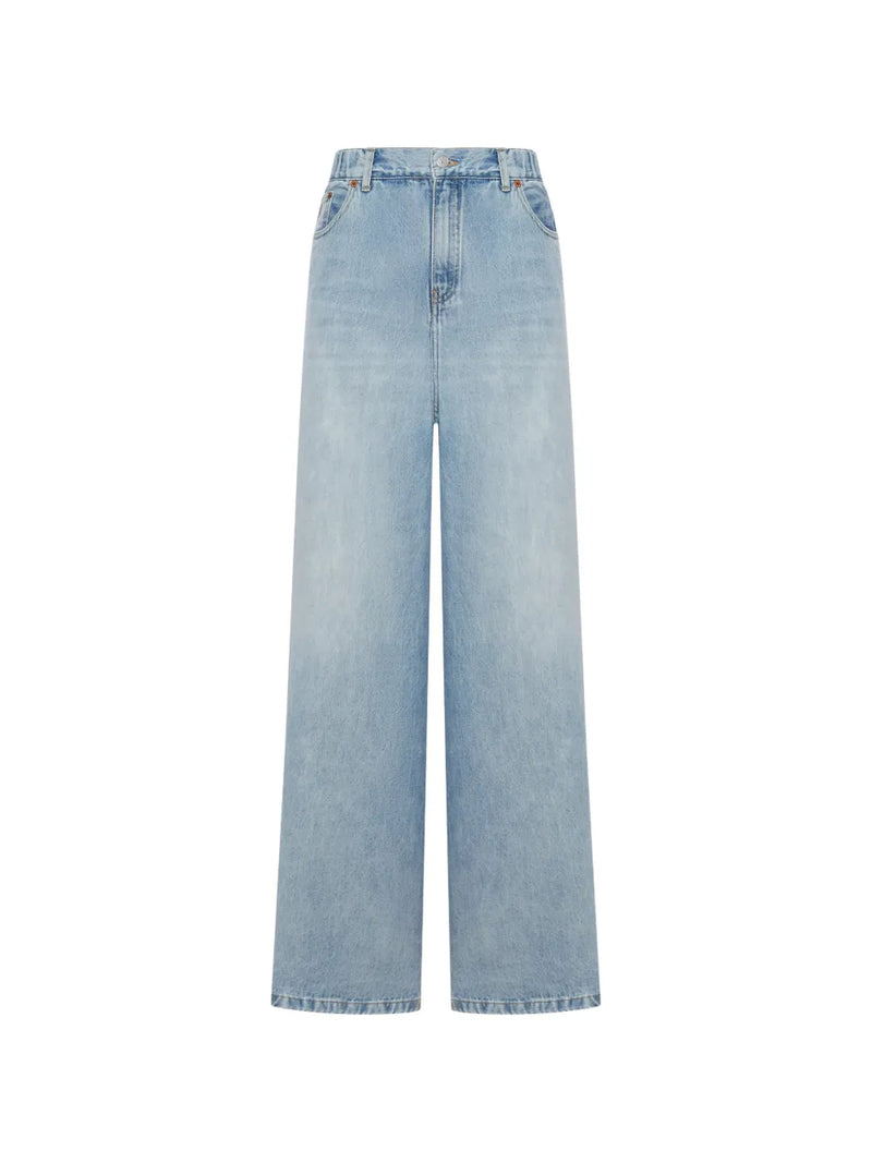 flow wide denim jeans