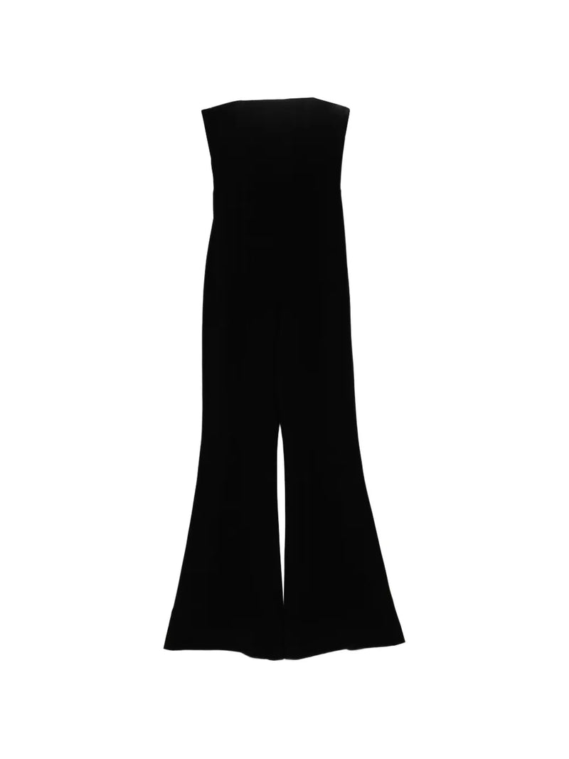strapless flared jumpsuit
