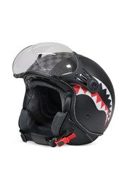 shark-print checkerboard helmet