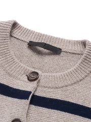 striped button knitwear
