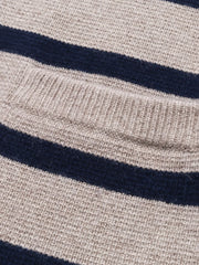 striped button knitwear
