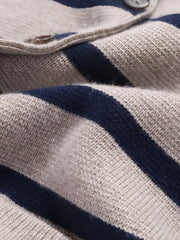 striped button knitwear