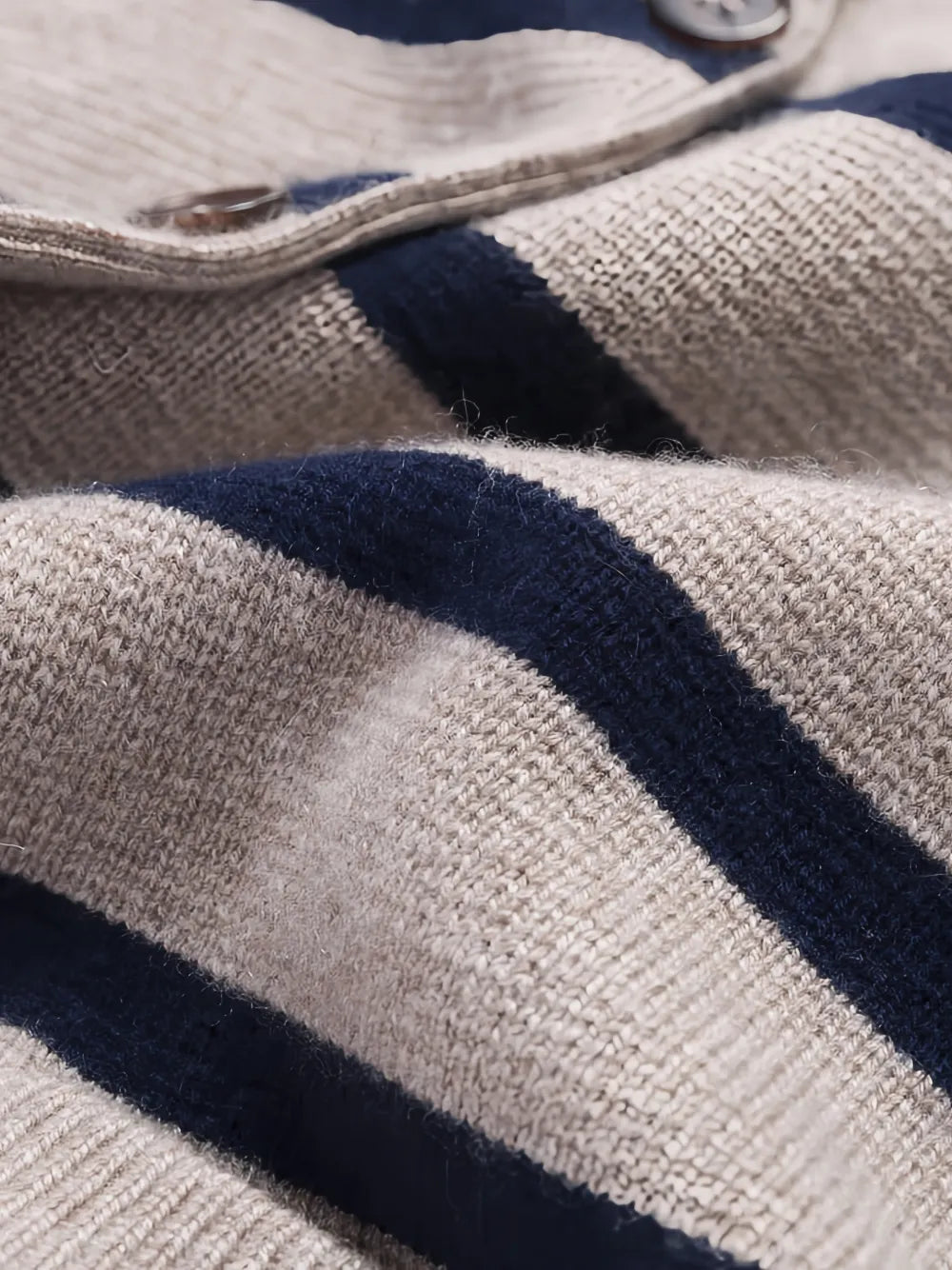 striped button knitwear