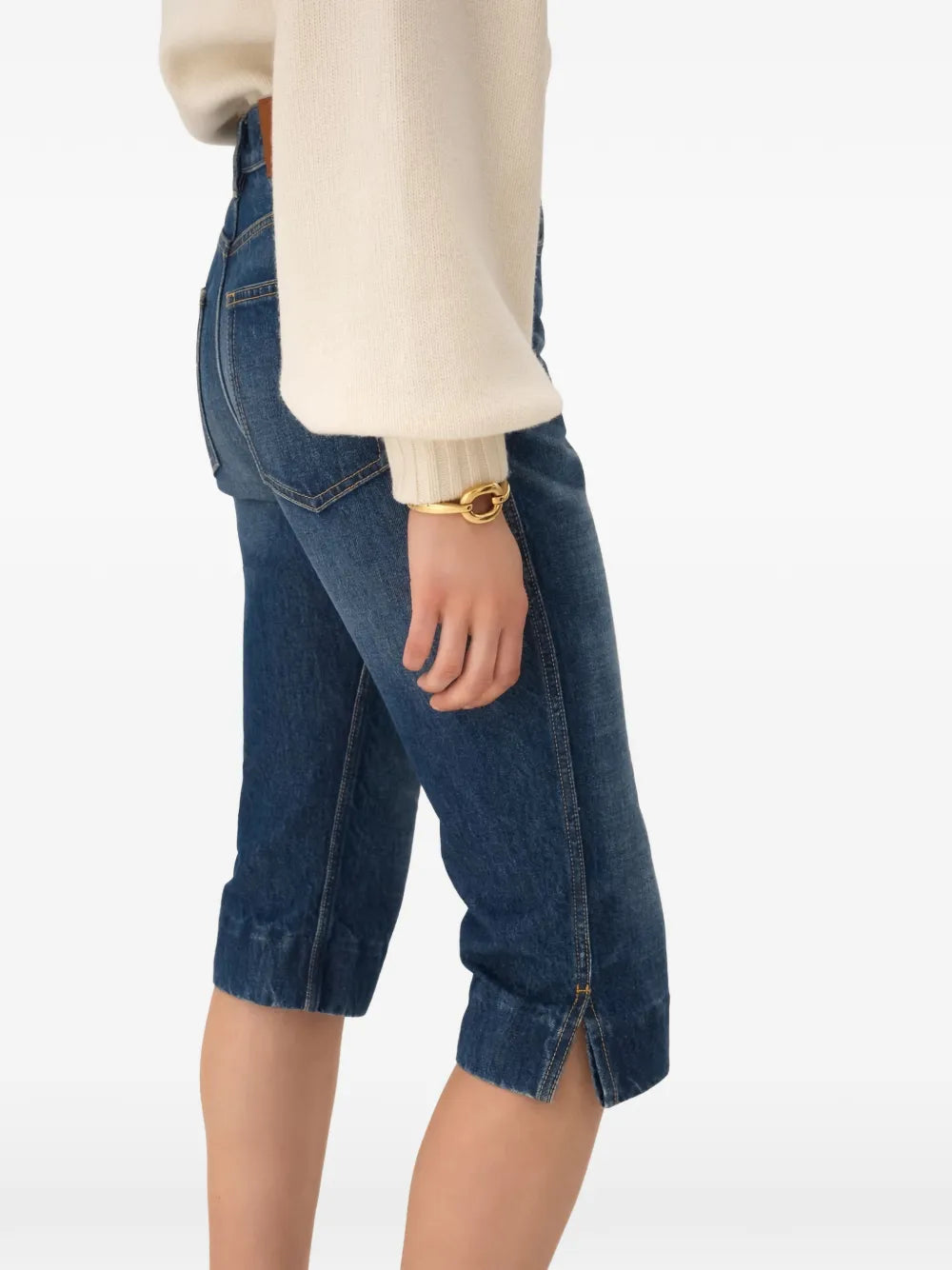 high-rise capri jeans