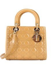 Lady Dior Bag Cannage Quilt Patent Medium satchel