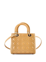 Lady Dior Bag Cannage Quilt Patent Medium satchel
