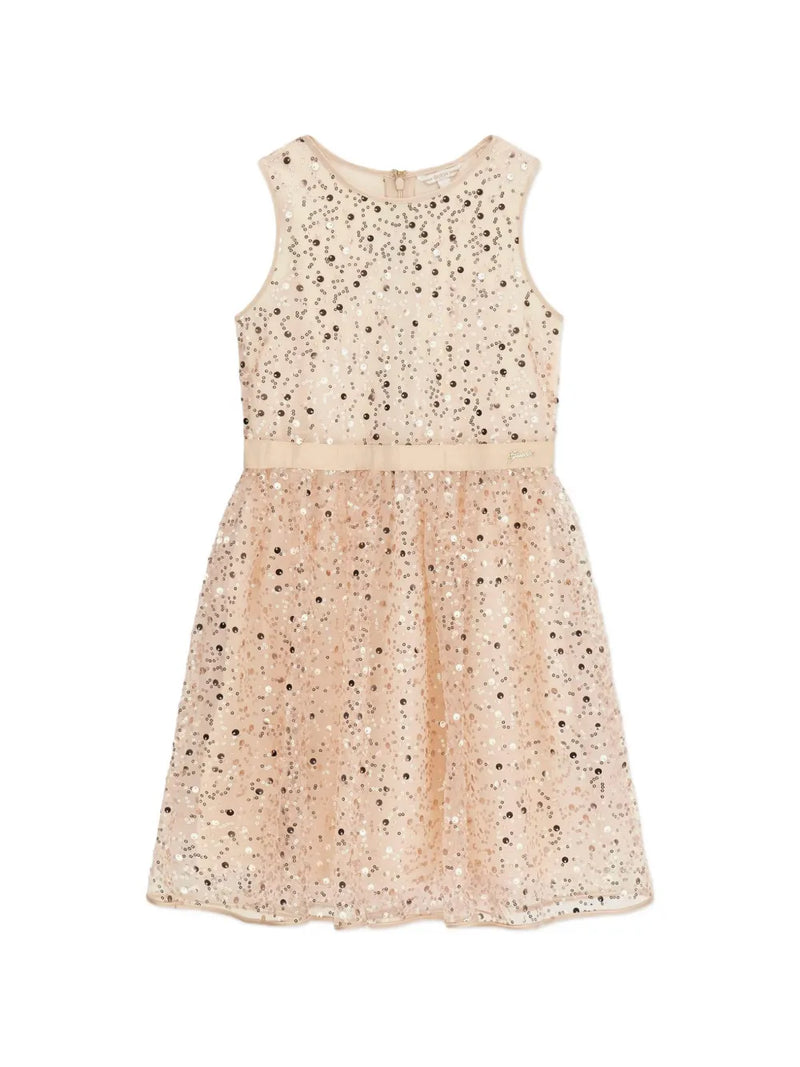 sequin belted dress
