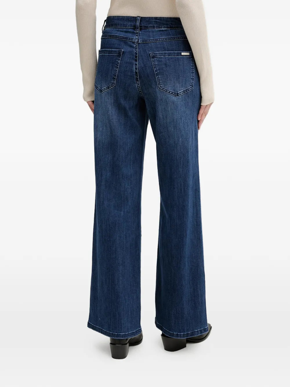 Wide-leg denim jeans