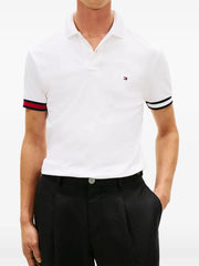 striped trim polo shirt