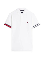 striped trim polo shirt