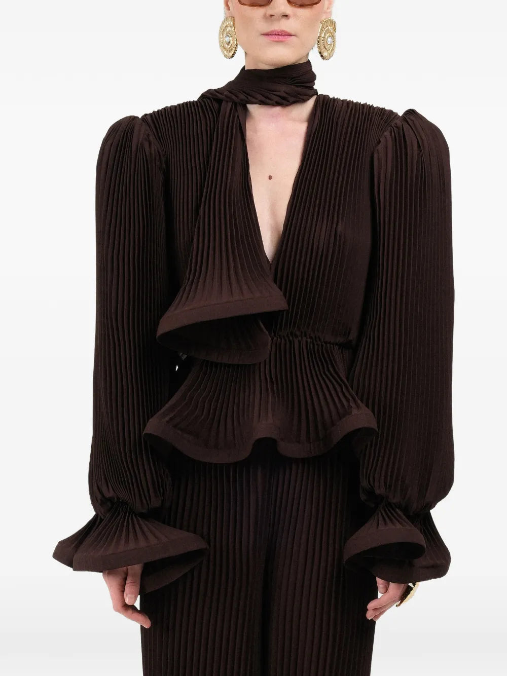 pleated puffy blouse
