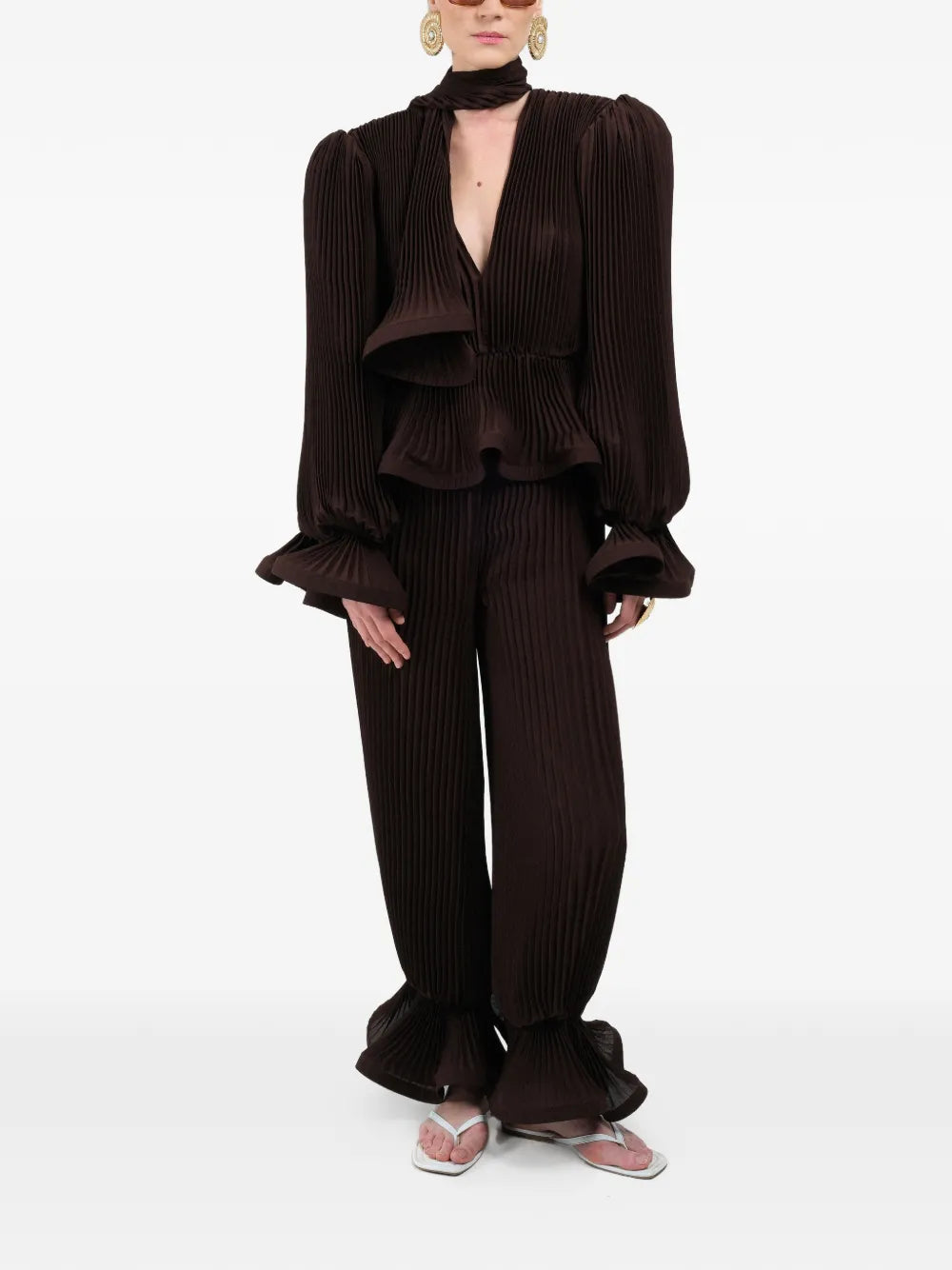 pleated puffy blouse