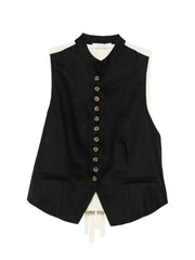 Linnea button collarless top